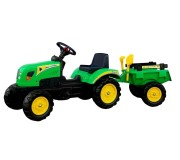 Tractor cu pedale și remocă LeanToys Branson 3827 (Green)