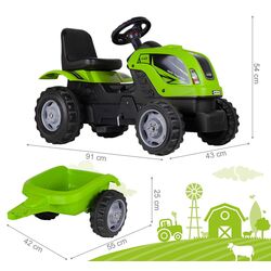 Tractor cu pedale si remorca MalPlay XXL 109639 (Green/Black) Thumb
