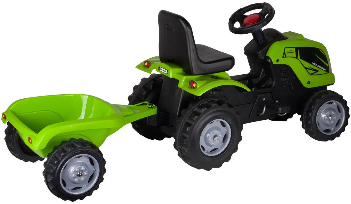Tractor cu pedale si remorca MalPlay XXL 109639 (Green/Black)