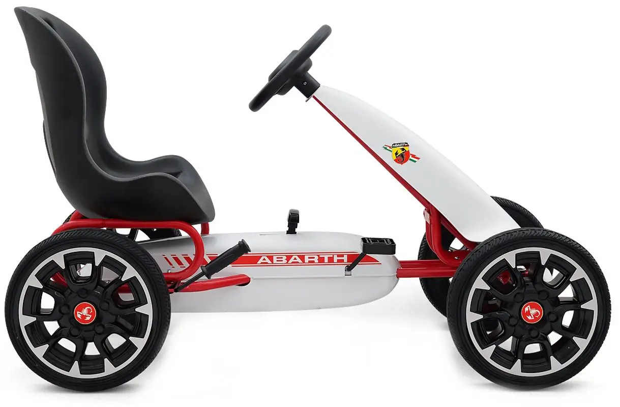 Carting cu pedale Milly Mally Go-kart Abarth (White)