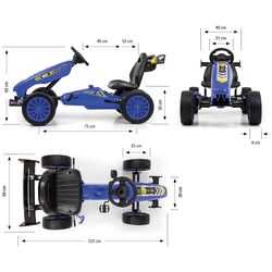 Carting cu pedale Milly Mally Go-Kart Rocket (Navy) Thumb
