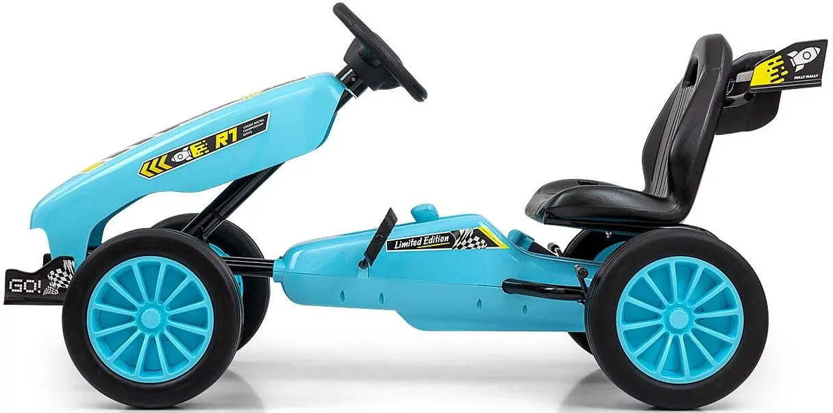 Carting cu pedale Milly Mally Go-Kart Rocket (Ocean)