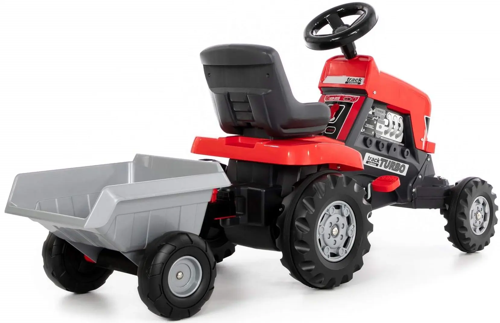 Tractor pedale cu remorca Полесье Turbo 52681 (Red)