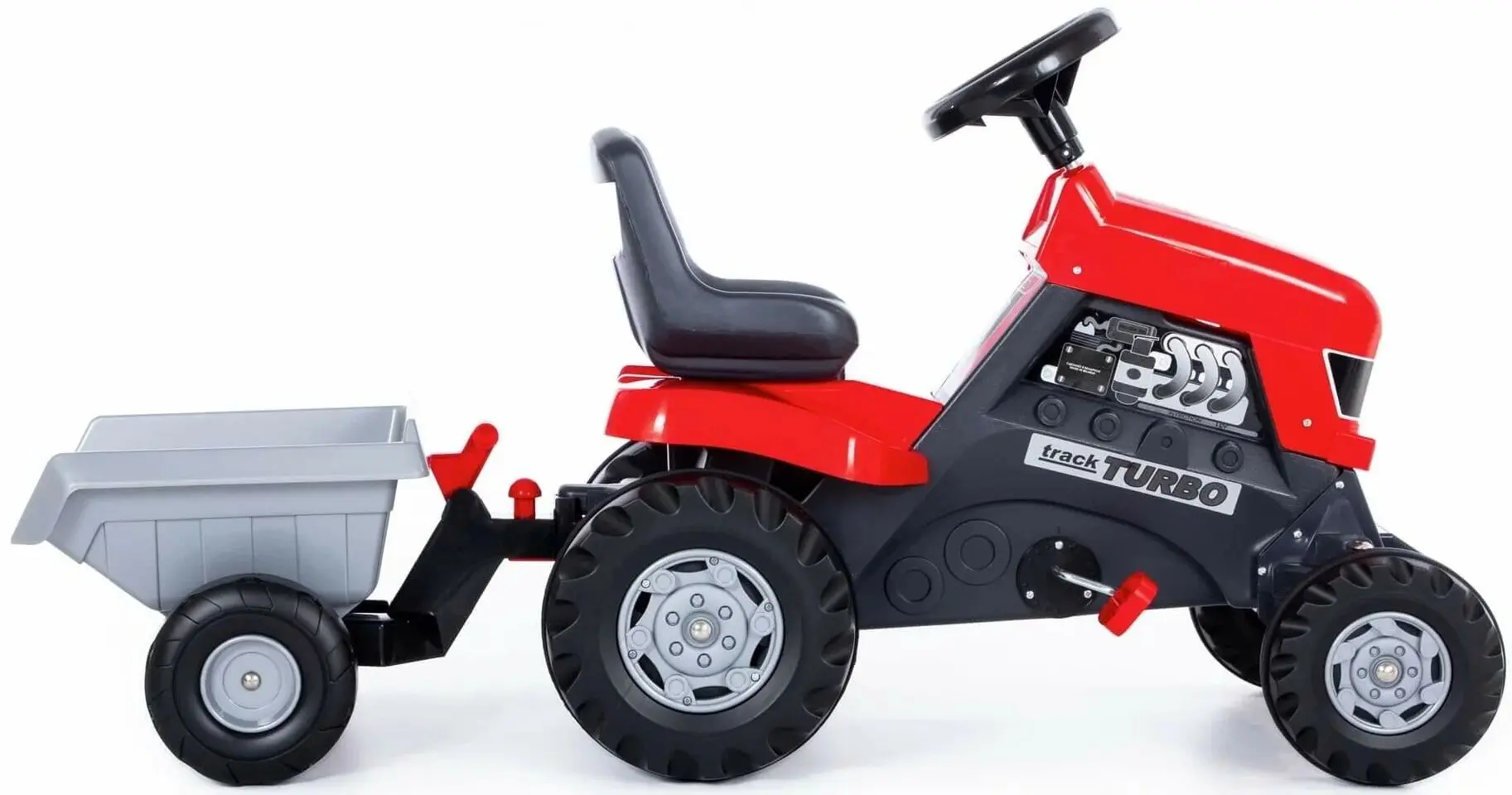 Tractor pedale cu remorca Полесье Turbo 52681 (Red)