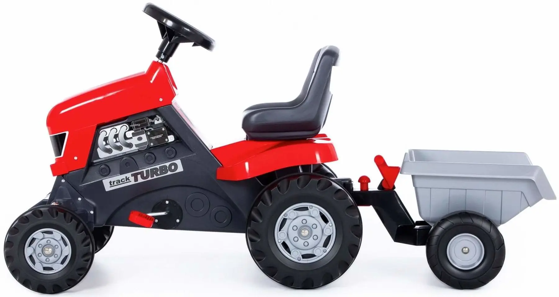 Tractor pedale cu remorca Полесье Turbo 52681 (Red)