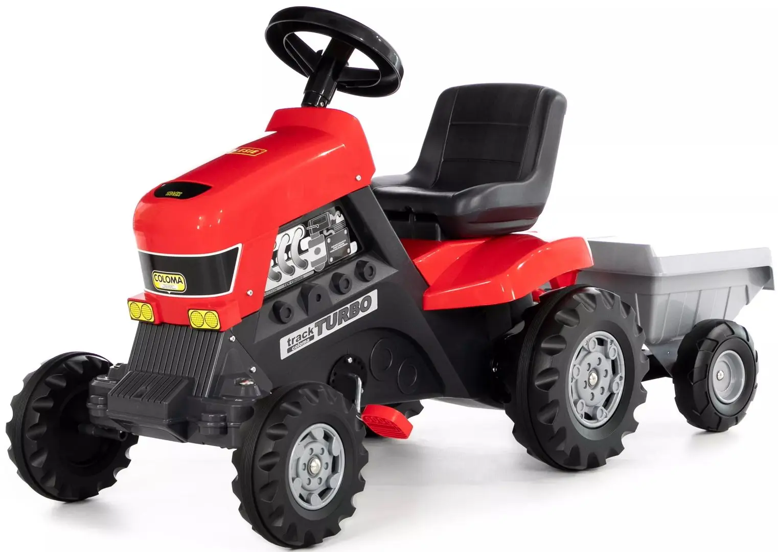 Tractor pedale cu remorca Полесье Turbo 52681 (Red)
