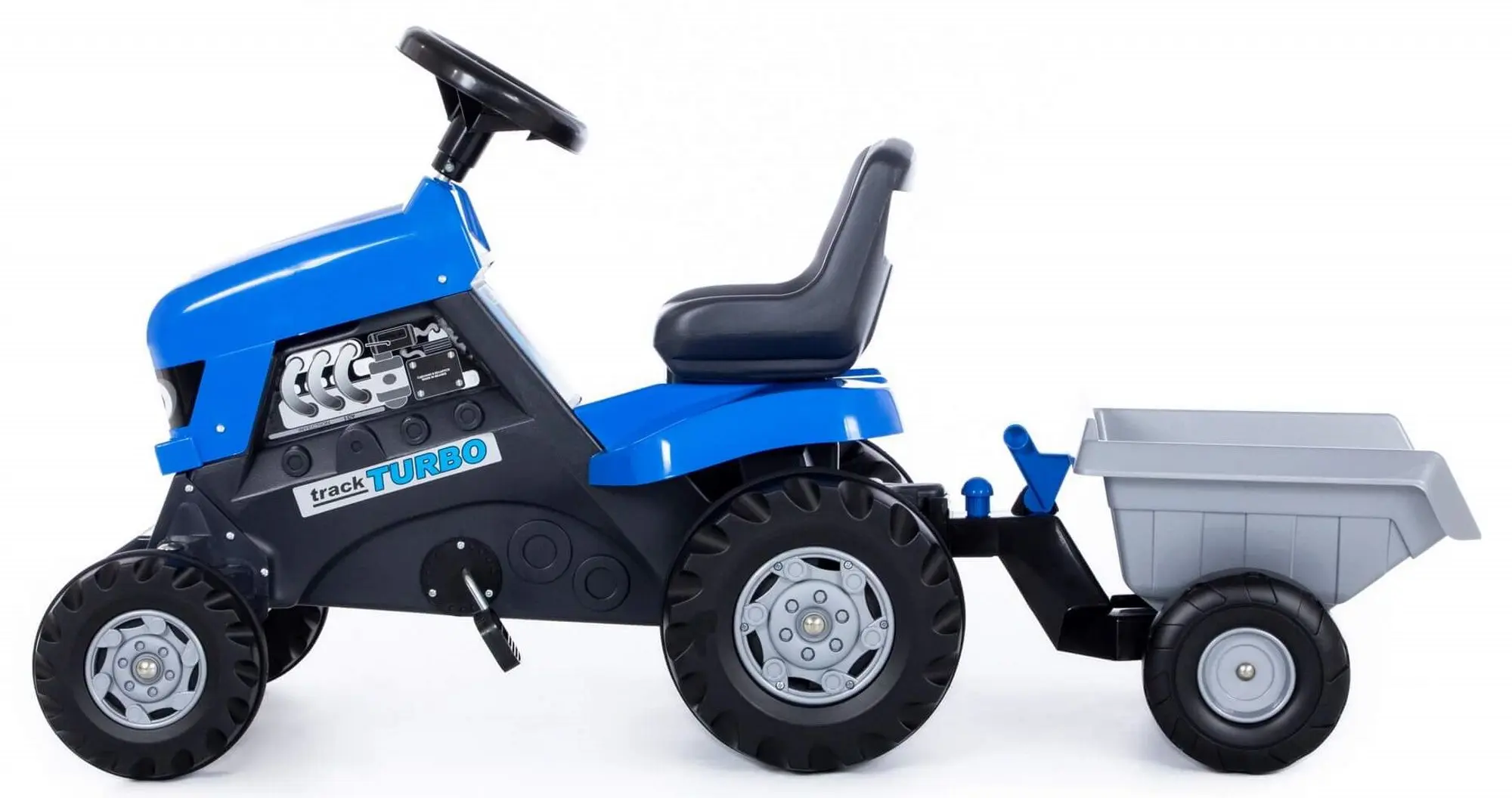 Педальный трактор с прицепом Polesie Turbo (Blue) - 3