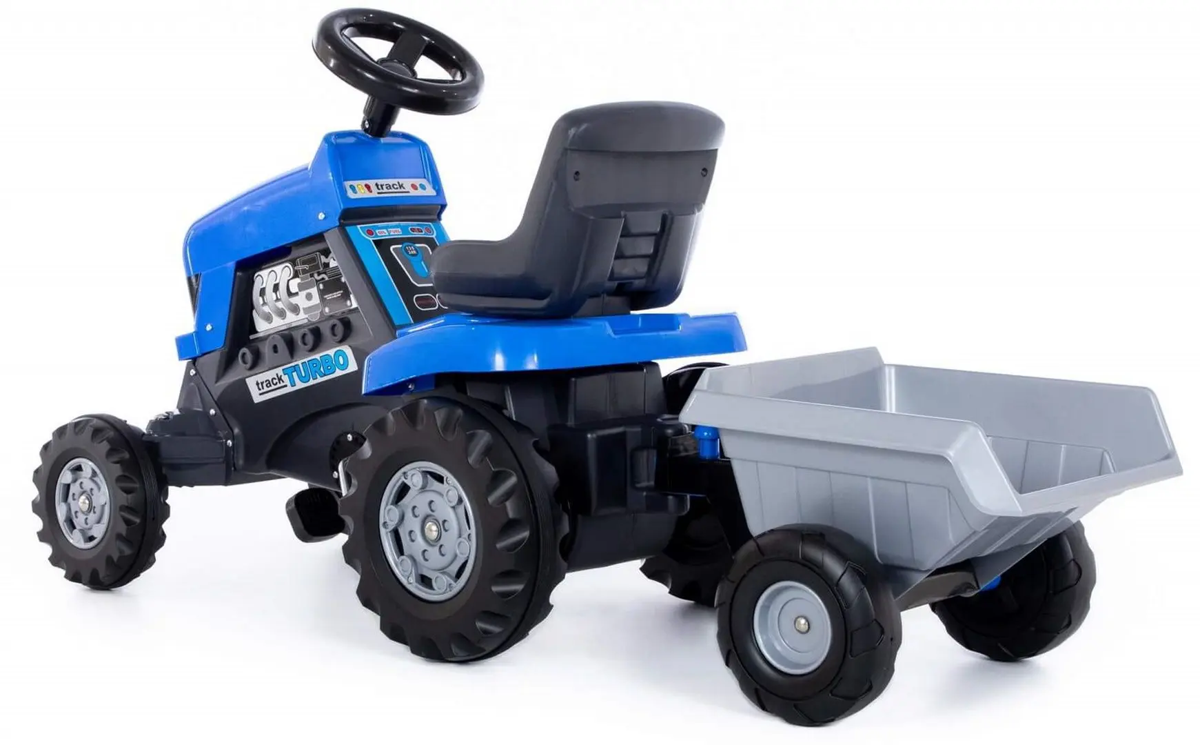 Педальный трактор с прицепом Polesie Turbo (Blue) - 4