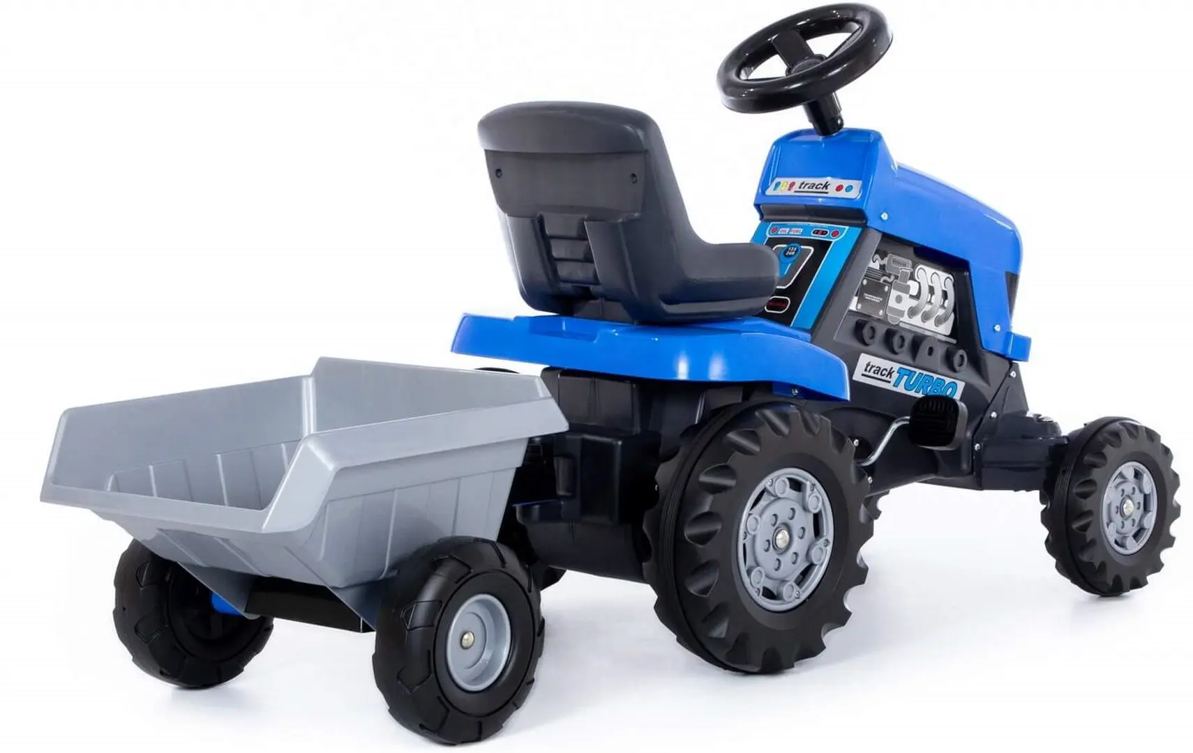 Педальный трактор с прицепом Polesie Turbo (Blue) - 5