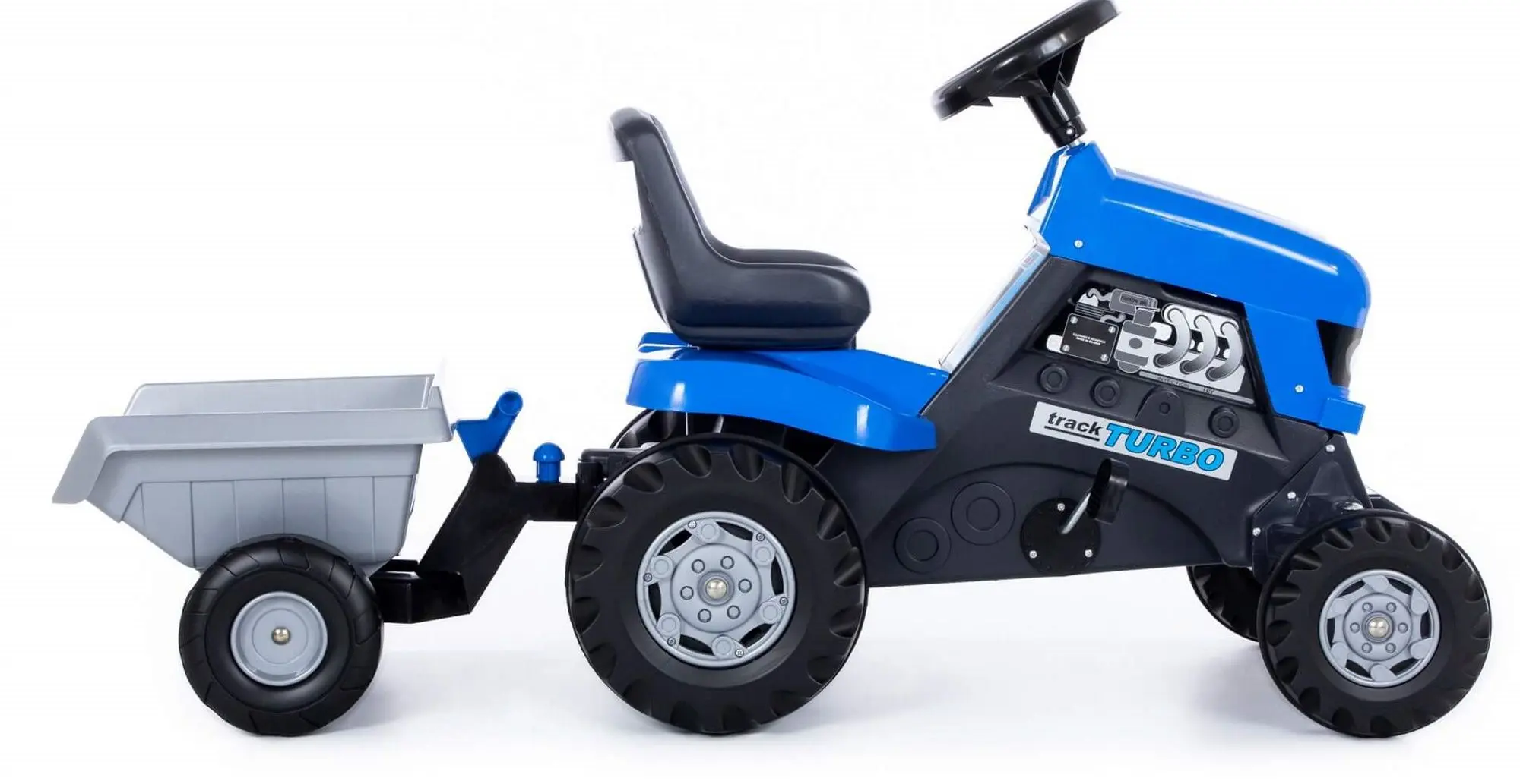 Педальный трактор с прицепом Polesie Turbo (Blue) - 6