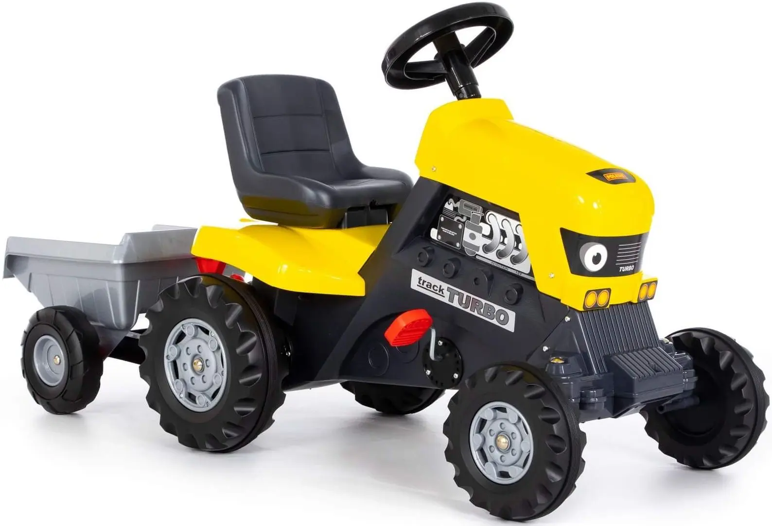Tractor cu pedale si remorca Polesie Turbo (Yellow)