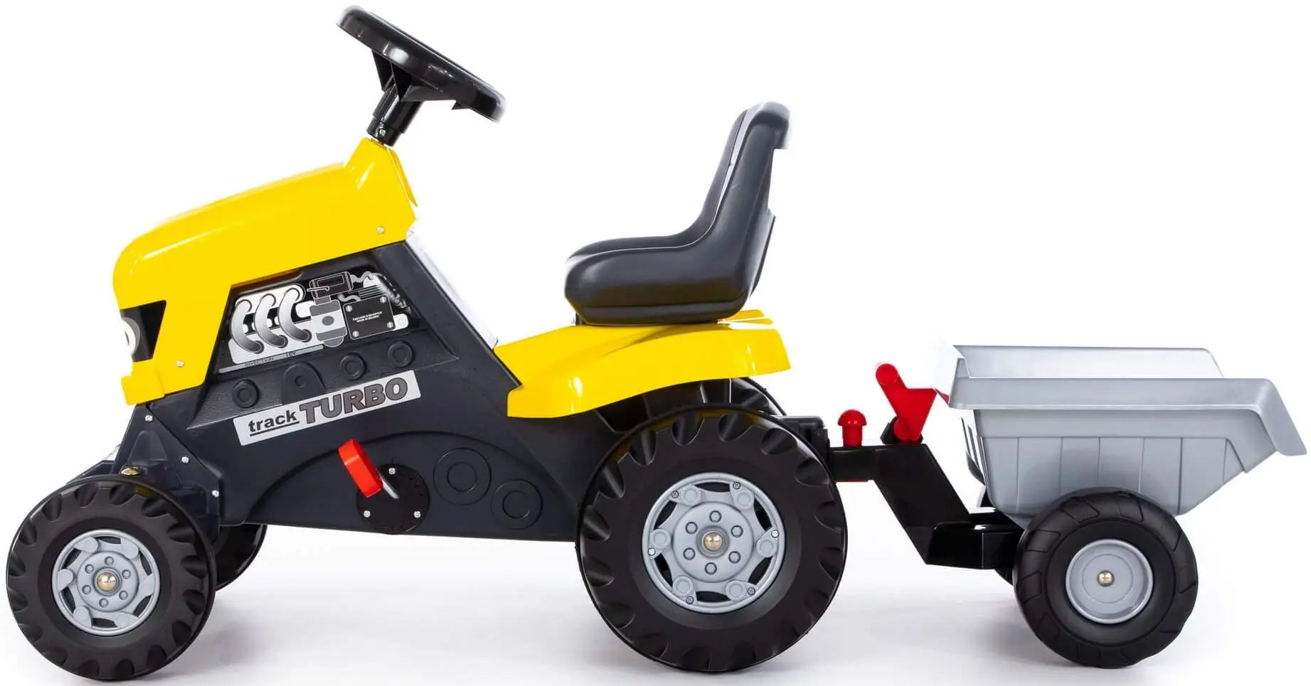 Tractor cu pedale si remorca Polesie Turbo (Yellow)