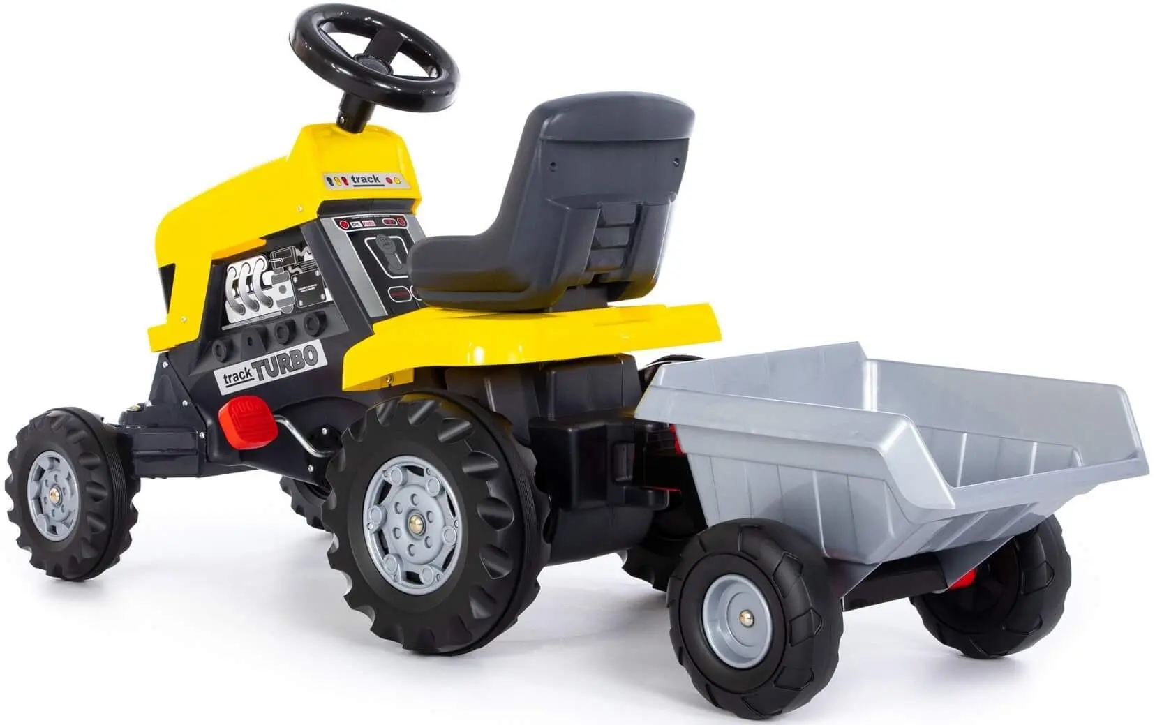 Tractor cu pedale si remorca Polesie Turbo (Yellow)