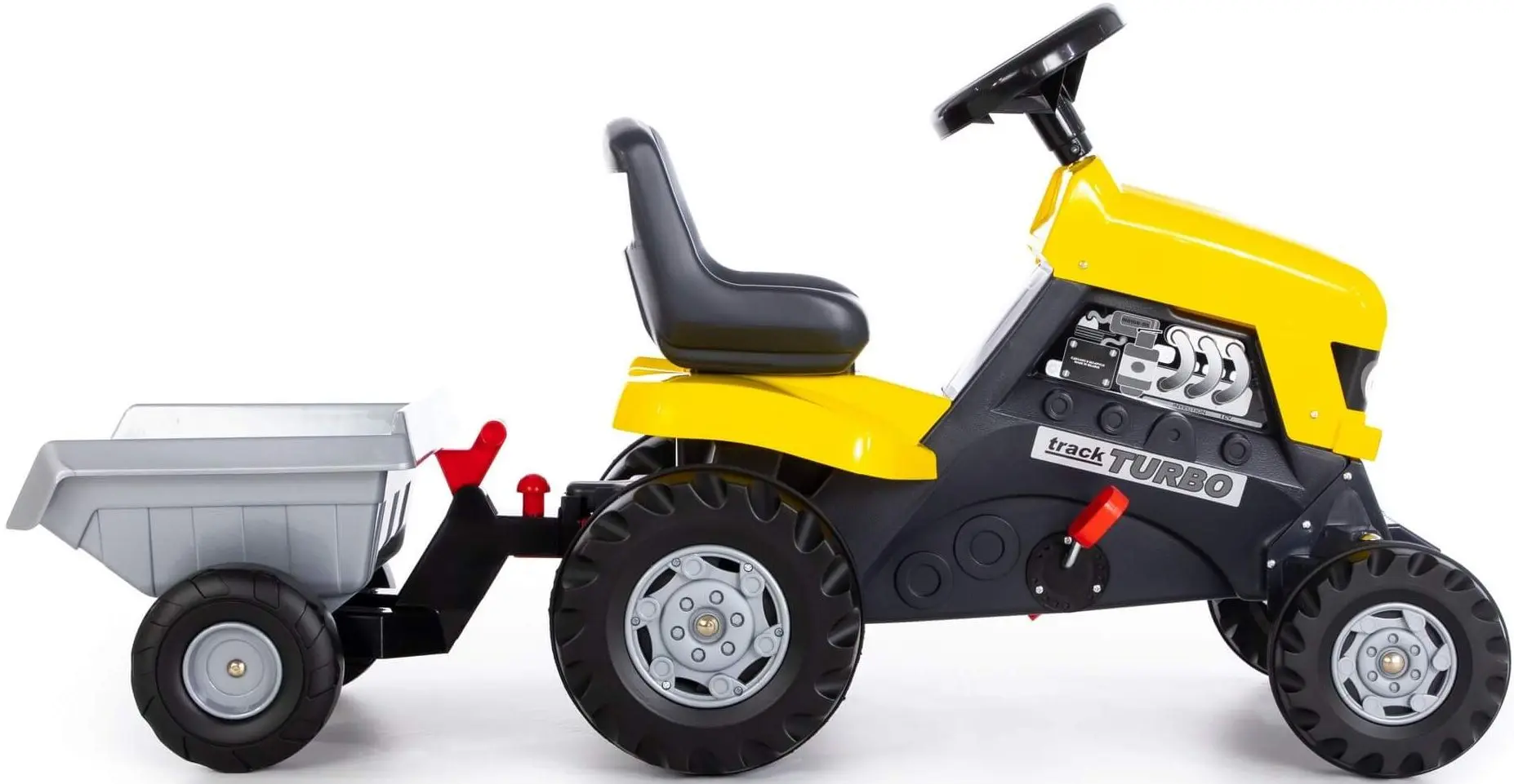 Tractor cu pedale si remorca Polesie Turbo (Yellow)
