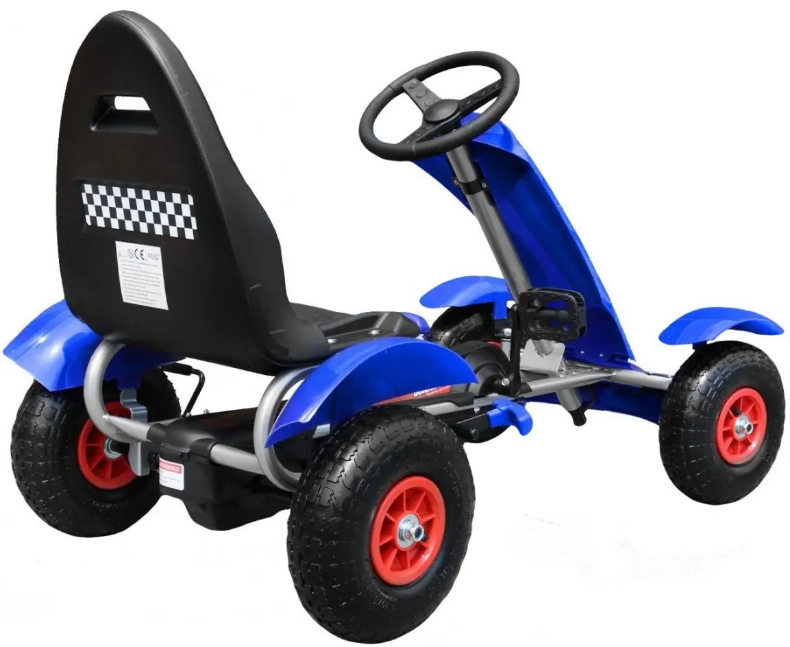 Carting cu pedale Ramiz Large Go-Kart Pumped (Blue/Black)