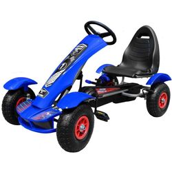 Carting cu pedale Ramiz Large Go-Kart Pumped (Blue/Black)