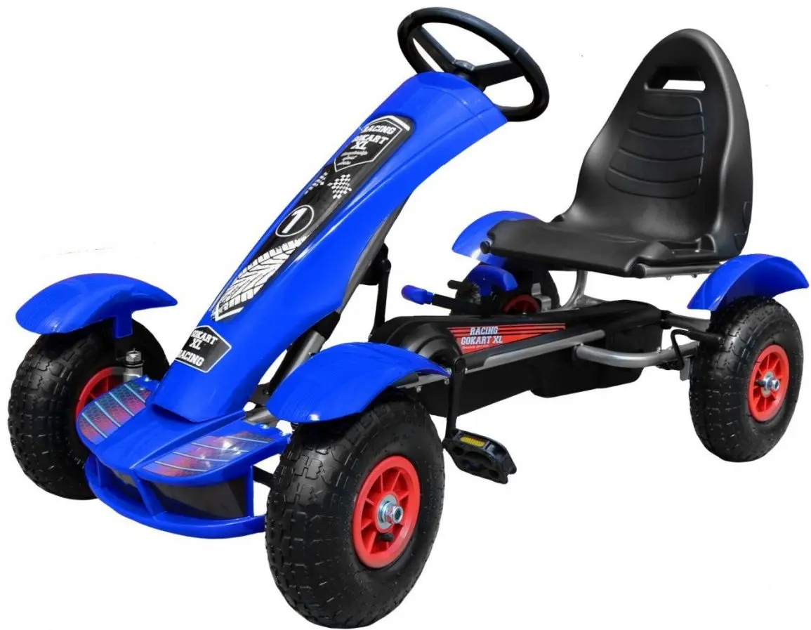 Carting cu pedale Ramiz Large Go-Kart Pumped (Blue/Black)