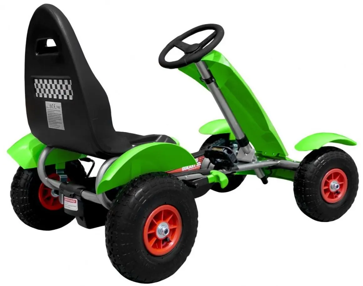 Carting cu pedale Ramiz Large Go-Kart Pumped (Green/Black)