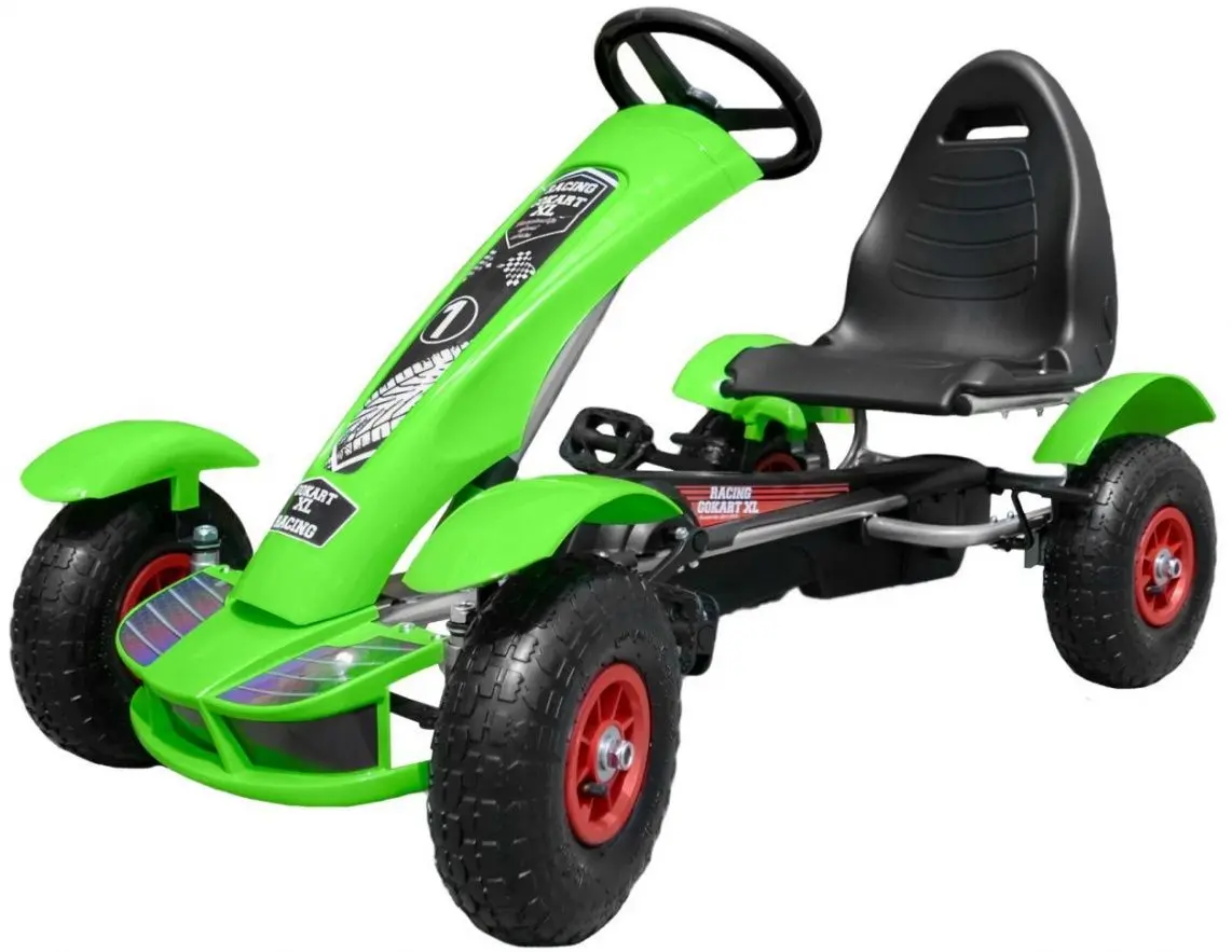 Carting cu pedale Ramiz Large Go-Kart Pumped (Green/Black)