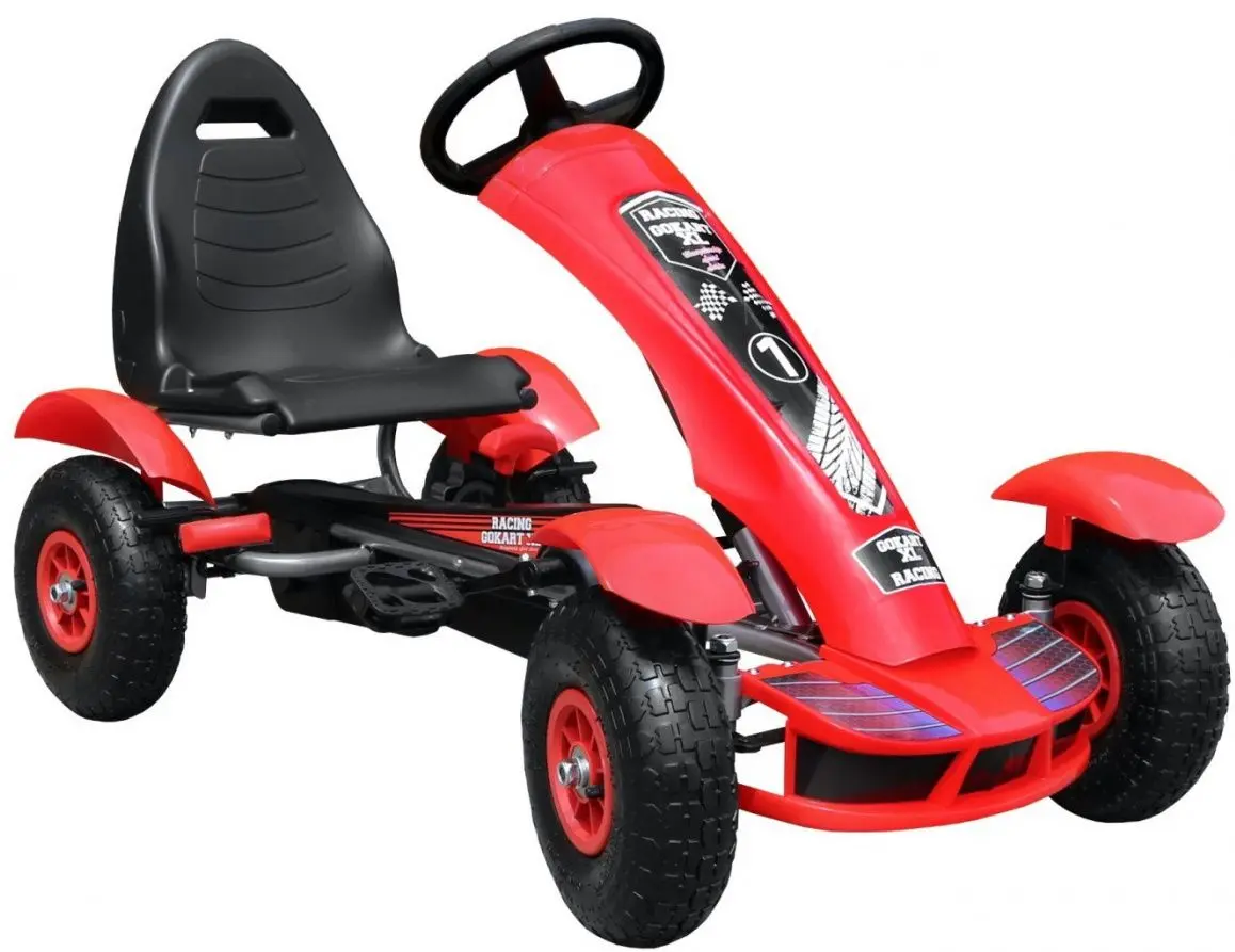 Carting cu pedale Ramiz Large Go-Kart Pumped (Red/Black)