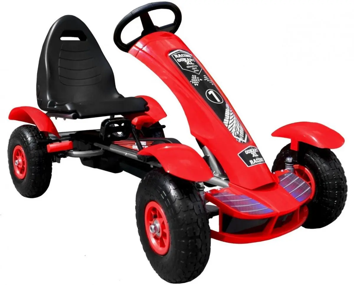 Carting cu pedale Ramiz Large Go-Kart Pumped (Red/Black)