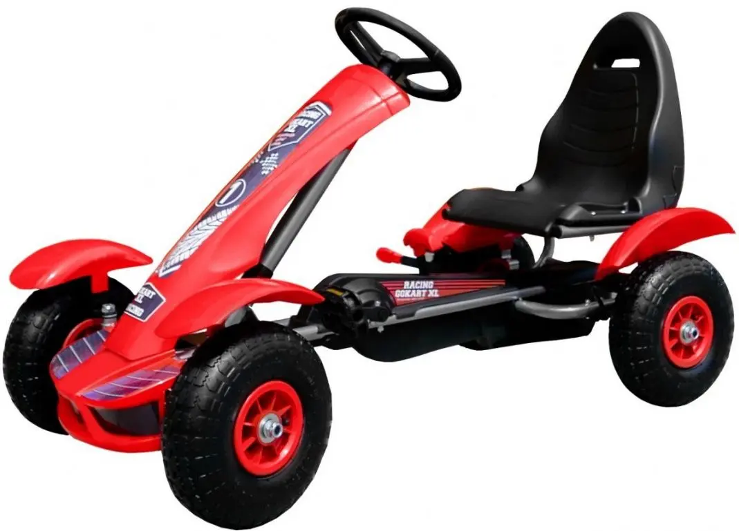Carting cu pedale Ramiz Large Go-Kart Pumped (Red/Black)