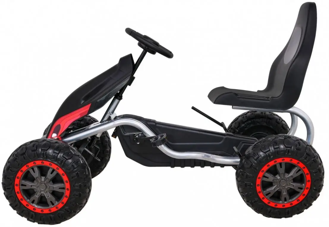 Carting cu pedale Ramiz Large Go-kart Strong (Black/Red)