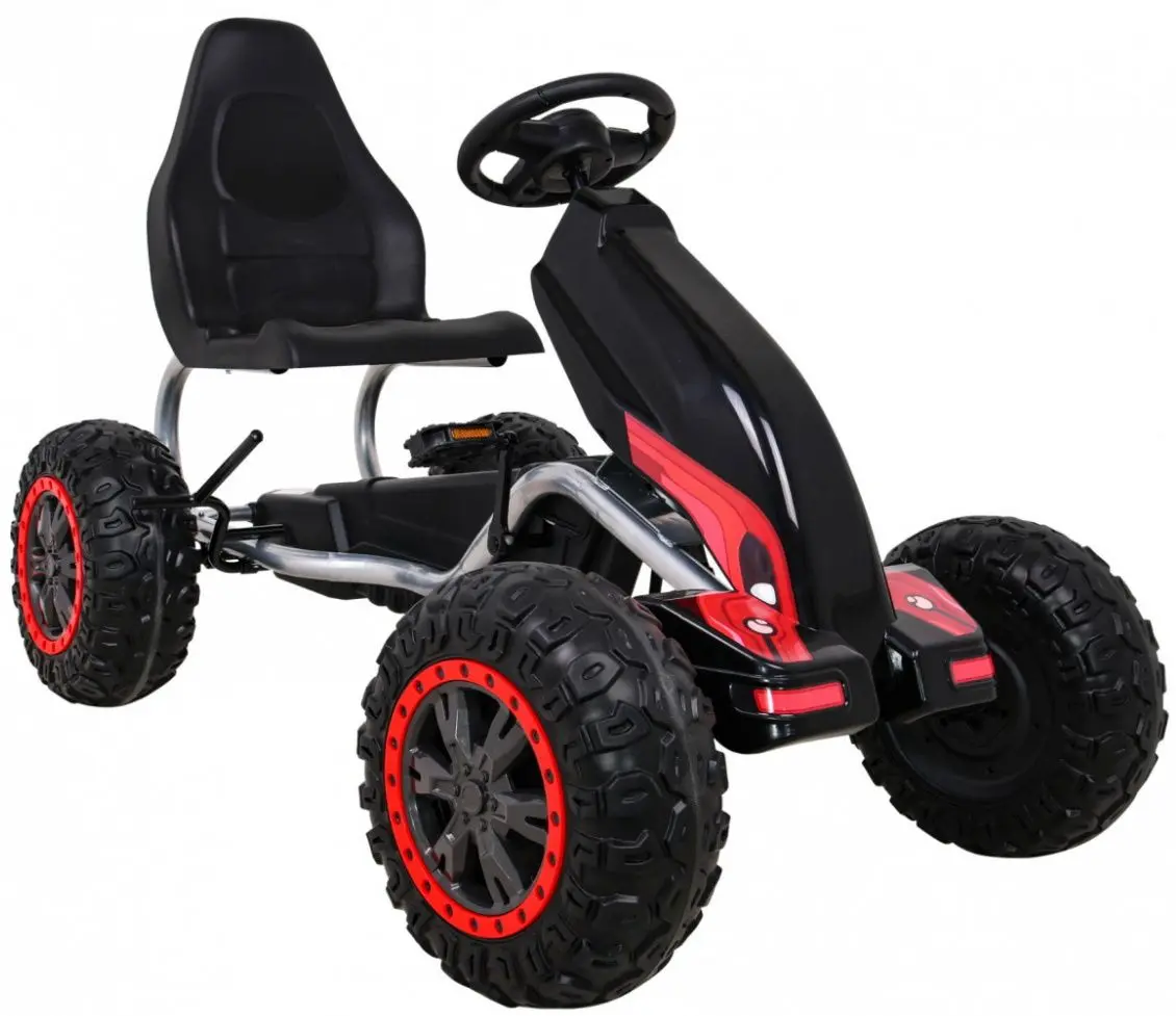 Carting cu pedale Ramiz Large Go-kart Strong (Black/Red)