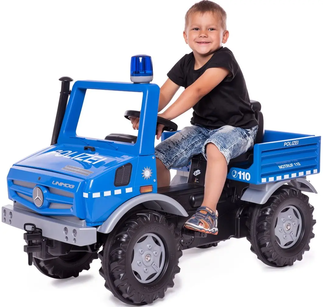 Camion cu pedale Rolly Toys Unimog Polizei (Blue/Grey)