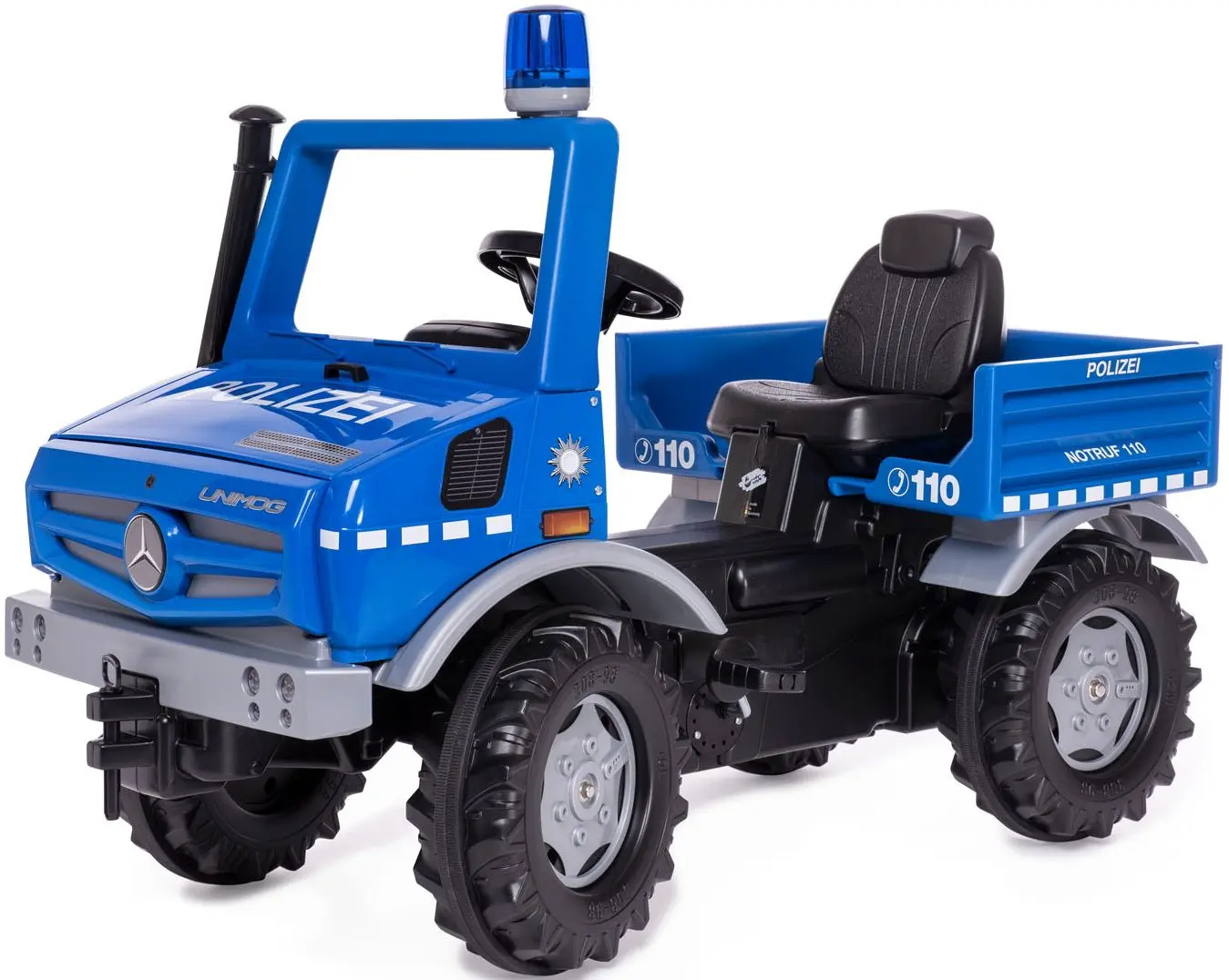 Camion cu pedale Rolly Toys Unimog Polizei (Blue/Grey)