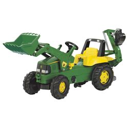 Tractor pedale cu găleți RollyToys 811076 (Yellow/Green)