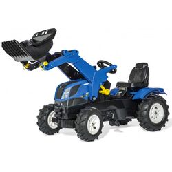 Tractor cu pedale si găleată RollyToys 611270 (Blue/Black)