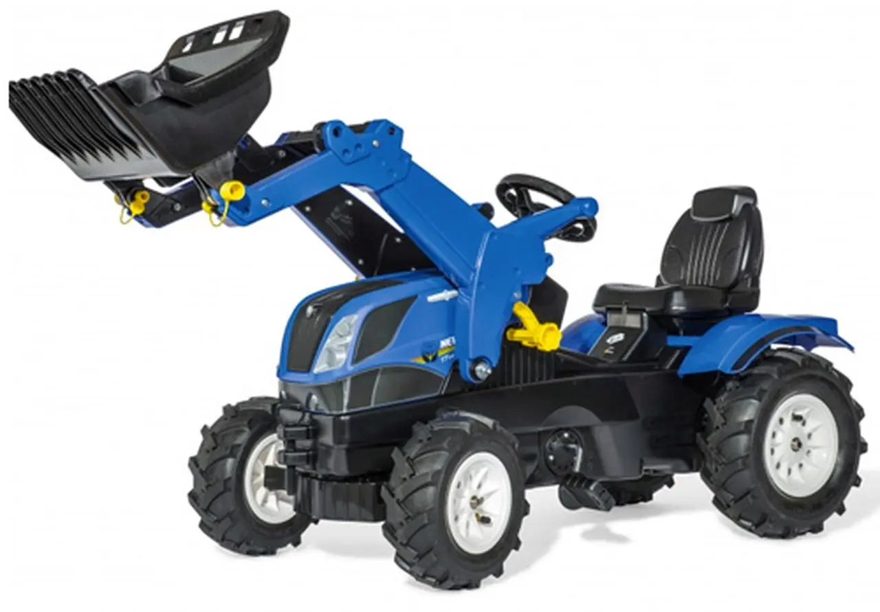 Tractor cu pedale si găleată RollyToys 611270 (Blue/Black)