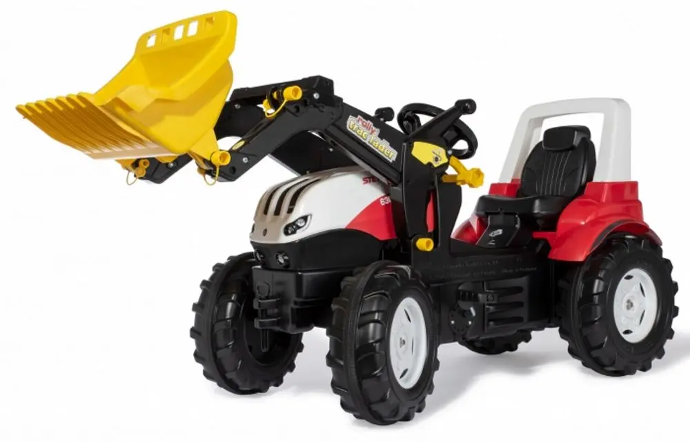 Tractor pedale cu găleată RollyToys 710041 (Red/White)
