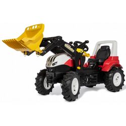 Tractor pedale cu găleată RollyToys 710065 (Red/White)