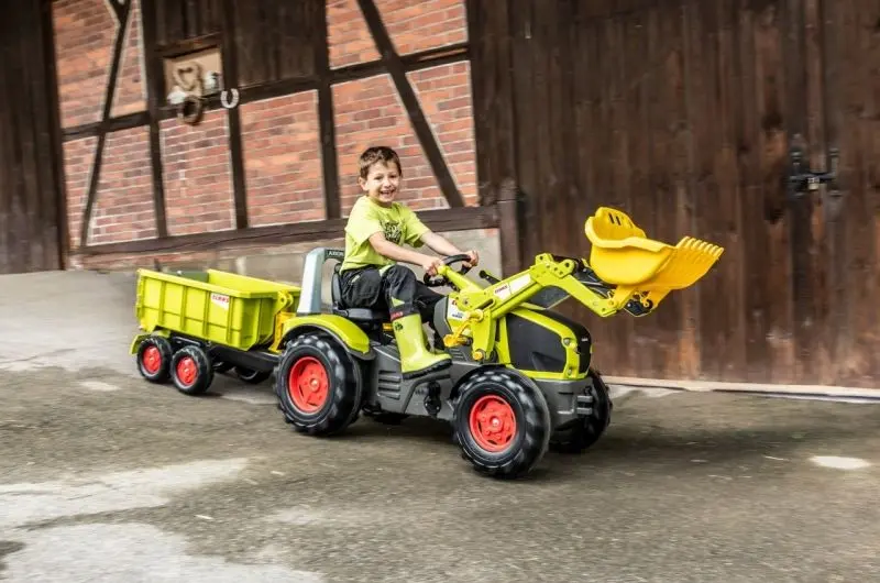 Tractor cu pedale si galeata RollyToys Claas X-Trac (Yellow/Grey)