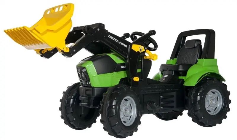 Tractor cu pedale si galeata RollyToys Farmtrac Premium Deutz-Fahr (Black/Green)