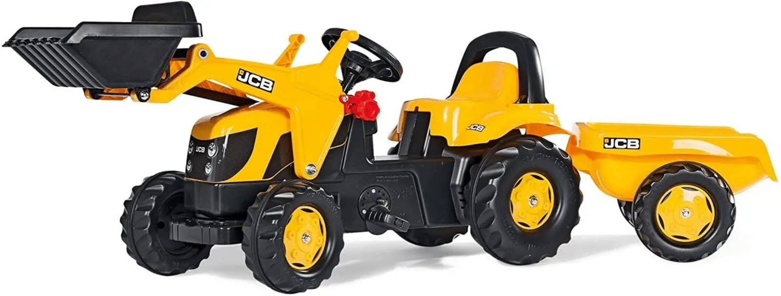 Tractor cu pedale remorca si cupa RollyToys 023837 (Yellow/Black)