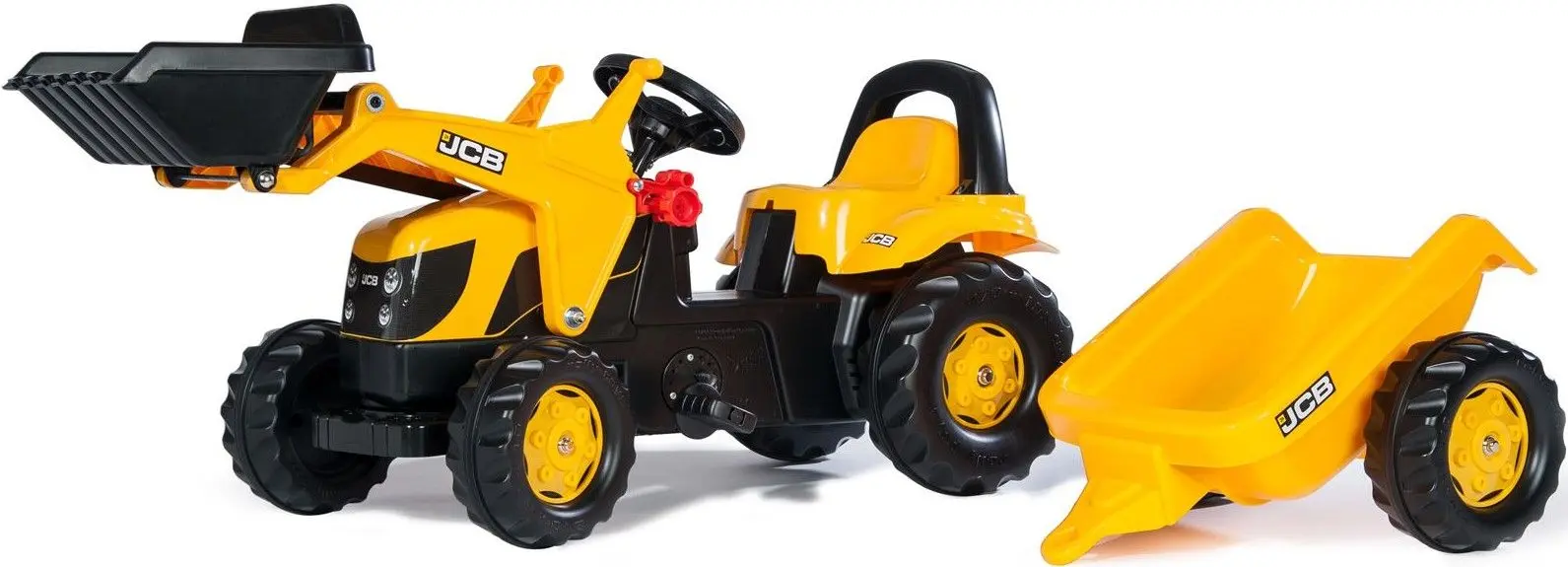 Tractor cu pedale remorca si cupa RollyToys 023837 (Yellow/Black)