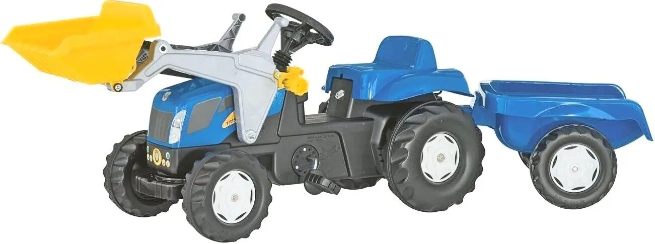 Tractor cu pedale remorca si cupa RollyToys 023929 (Blue/Black)