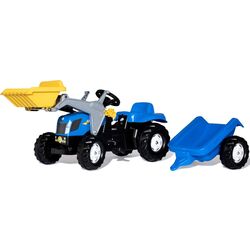 Tractor cu pedale remorca si cupa RollyToys 023929 (Blue/Black)