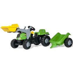 Tractor cu pedale si remorca Rolly Toys Kid-X (Green/Yellow) Thumb
