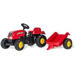 Tractor pedale cu remorca RollyToys 012121 (Red/Black)