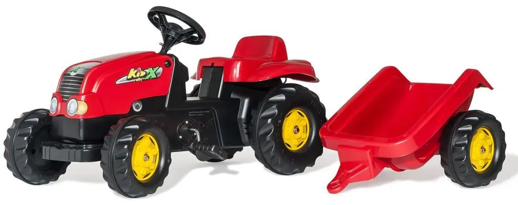 Tractor pedale cu remorca RollyToys 012121 (Red/Black)
