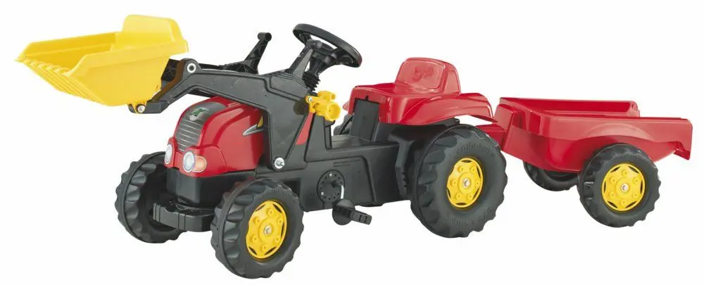 Tractor pedale cu remorca RollyToys 023127 (Red/Black)