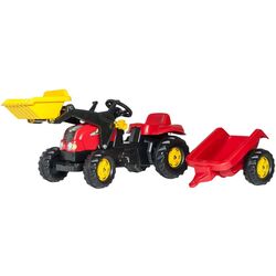 Tractor pedale cu remorca RollyToys 023127 (Red/Black)