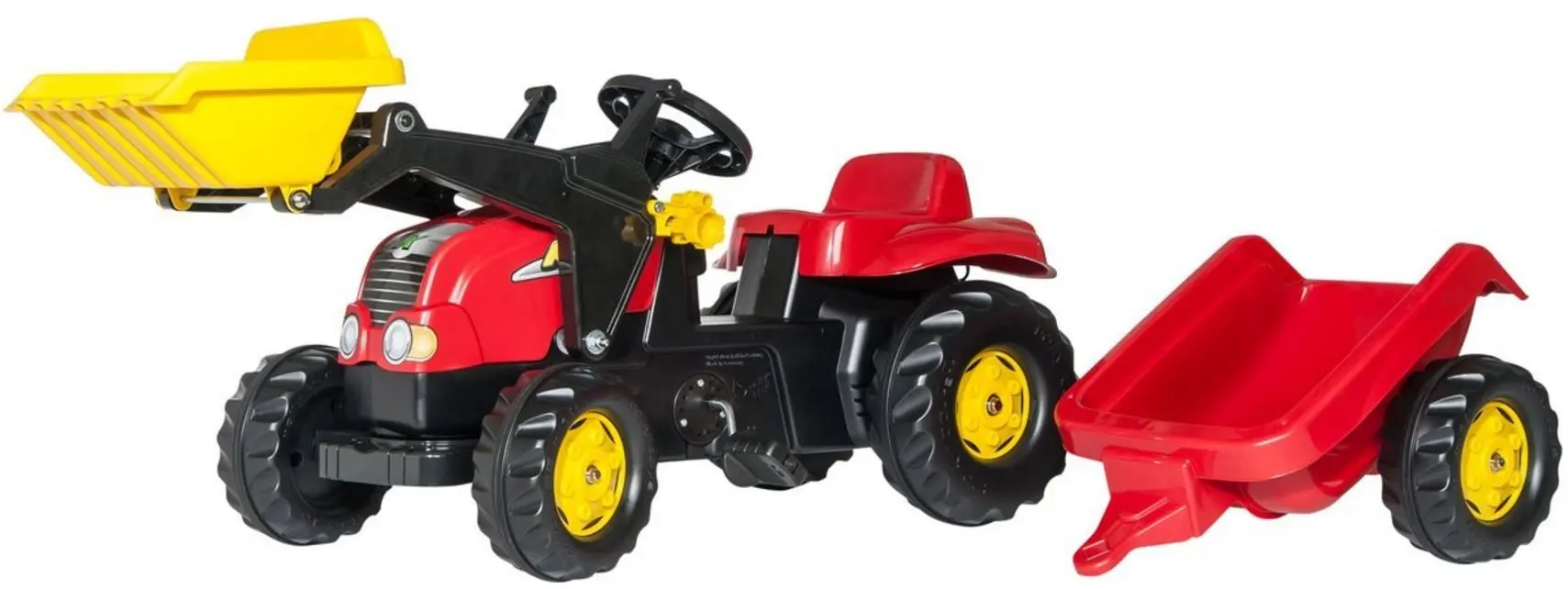 Tractor pedale cu remorca RollyToys 023127 (Red/Black)