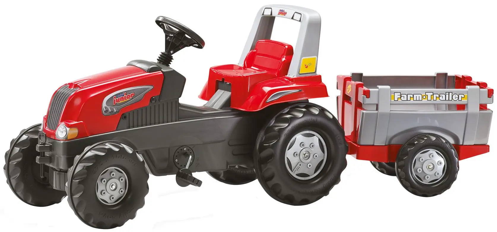 Tractor cu pedale si remorca RollyToys rollyJunior RT 800261 (Red/Grey)