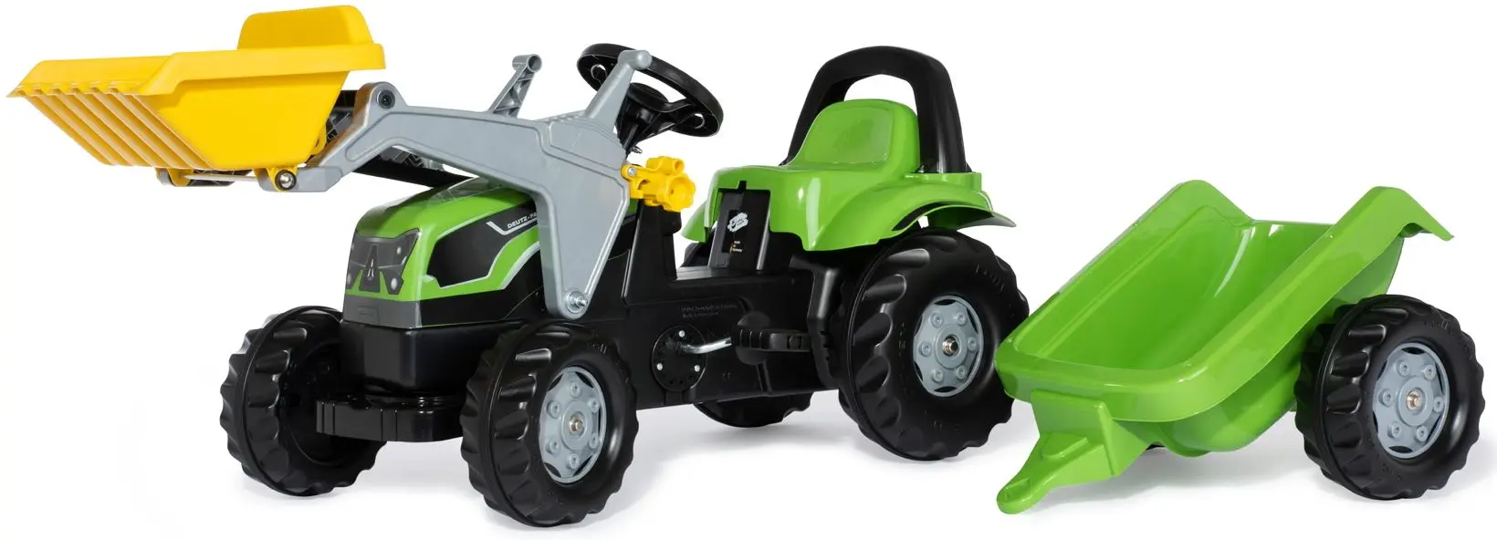 Tractor cu pedale si remorca RollyToys rollyKid Deutz-Fahr 5115 G TB (Green) - 2