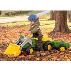 Tractor cu pedale si remorca RollyToys rollyKid John Deere 23110 (Green/Yellow) Thumb